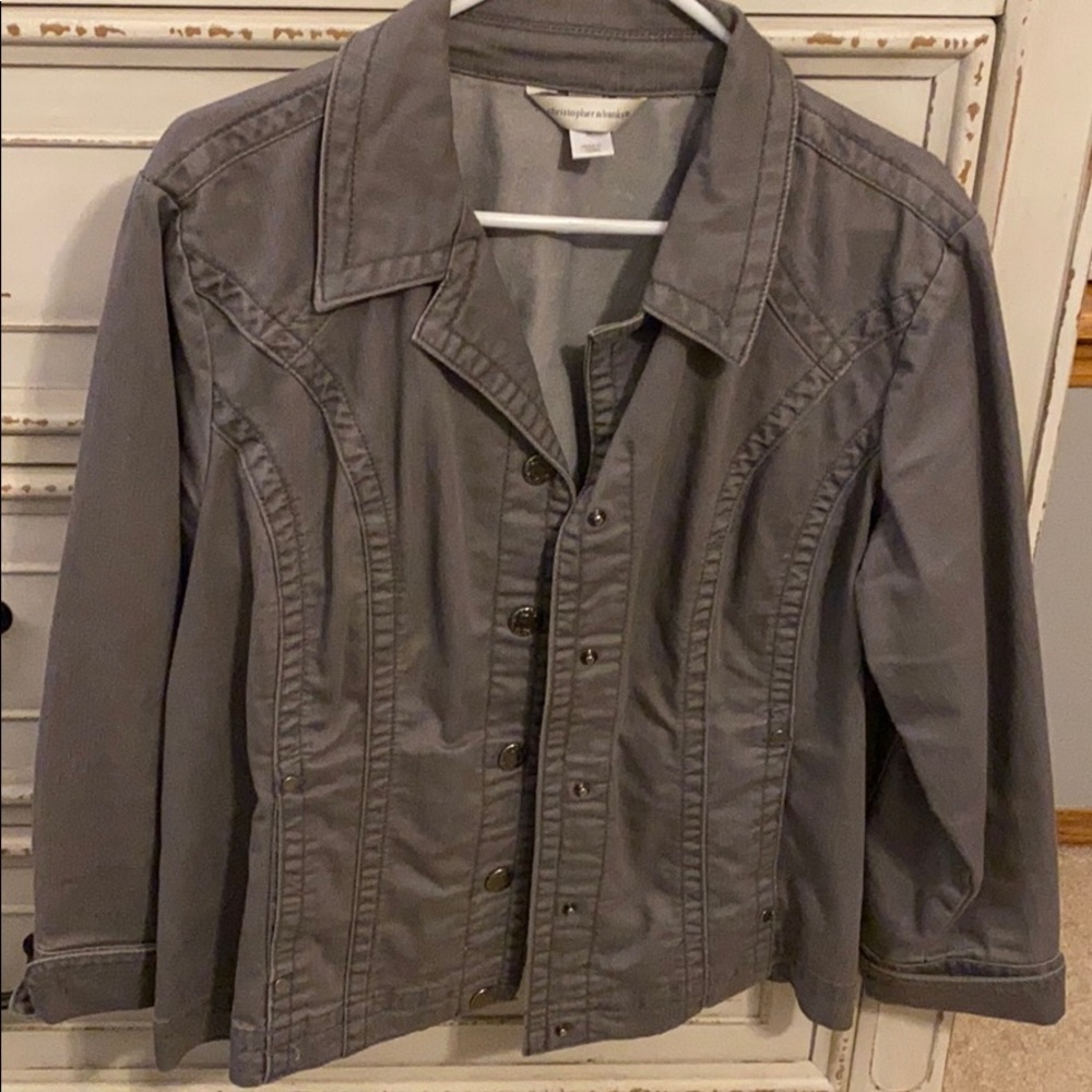 Christopher & banks Gray blazer XL